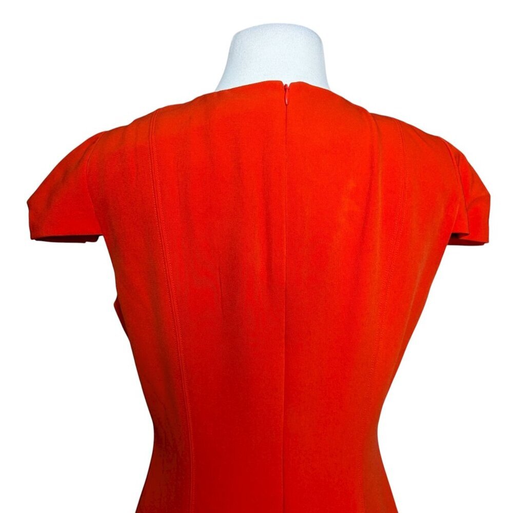 Antonio Melani Sheath Dress Solid Orange Cap Sleeve Size 6 - Picture 3 of 9